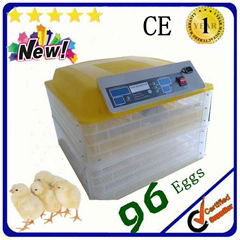 CE Approve EW-96B Small Automatic Transparent Chicken Egg Incubator For Hatching