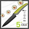 5'' paring knife 2 colore handle WHITE ceramic blade knife W125M   2