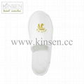 white hotel slipper with embroided logo 2