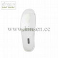 white hotel slipper with embroided logo 5