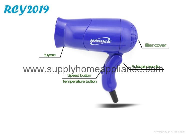 China Promotion Mini Travel Hair Dryer with Comb 3