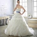  Chapel Train Sleeveless Organza Wedding Gown 2013