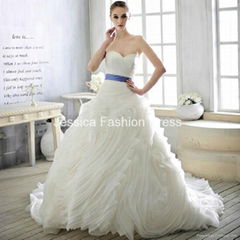 Chapel Train Sleeveless Organza Wedding