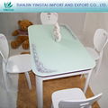 Plain design cute colorful small size tempered glass dining table chairs 4