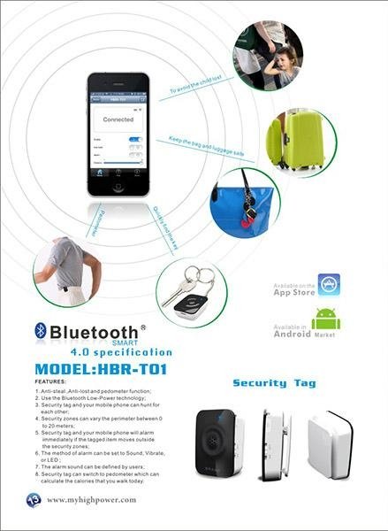 Bluetooth security tag for Iphone