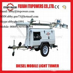 Emergency Mobile Lighting Tower Powered