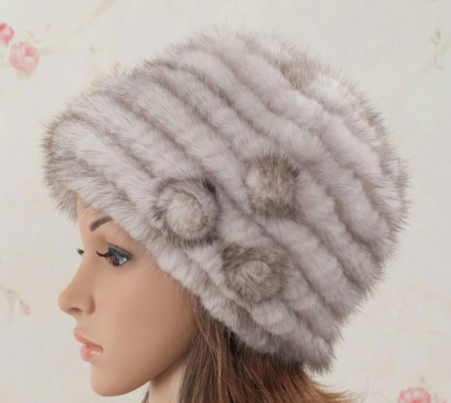 Fashion natural mink fur hat  3
