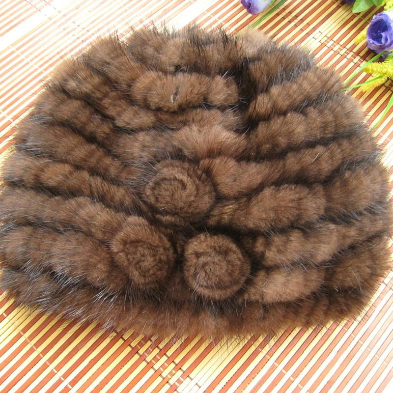 Fashion natural mink fur hat  5