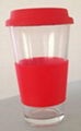 Drink glass with silicone lid 1