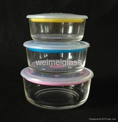 3 PCS Glass Bowl Set With airtight Lid