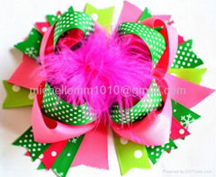 Feather Hair Bow / Clip