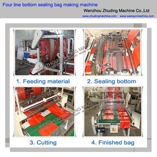 Double layer 8-line bottom sealing bag making machine 3
