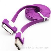 Flat Usb Cable To 30pin For Ipad Iphone4 4s 