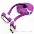 Flat Usb Cable To 30pin For Ipad Iphone4 4s  1