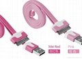 Flat Usb Cable To 30pin For Ipad Iphone4 4s  2