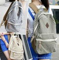 Ladies Backpack Canvas Stripe Leisure Bags  1