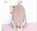 Ladies Backpack Canvas Stripe Leisure Bags  4