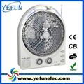 12" Rechargeable Box Fan With LED &