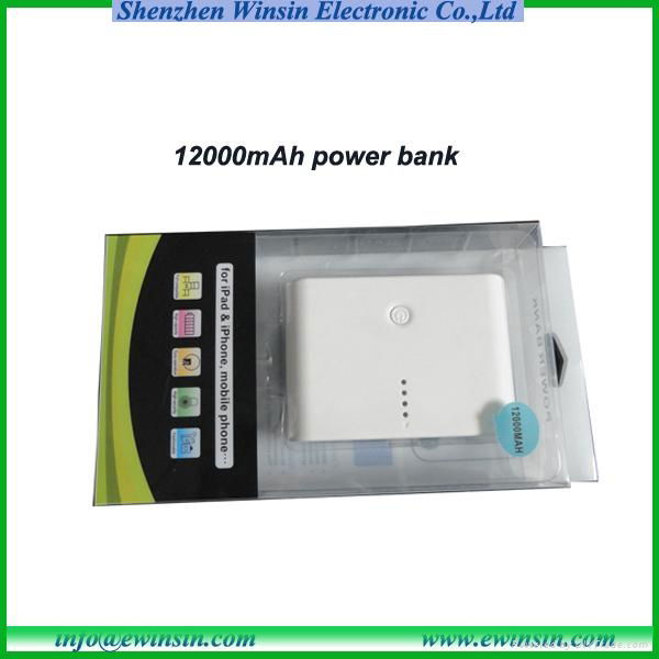 Lowest price powerbank 12000mah with dual usb output  3