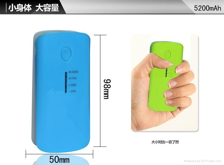 2013 unique design universal portable power bank 4400mah with led torch 2
