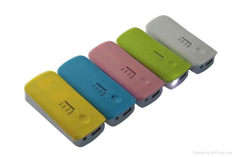 2013 unique design universal portable power bank 4400mah with led torch 3