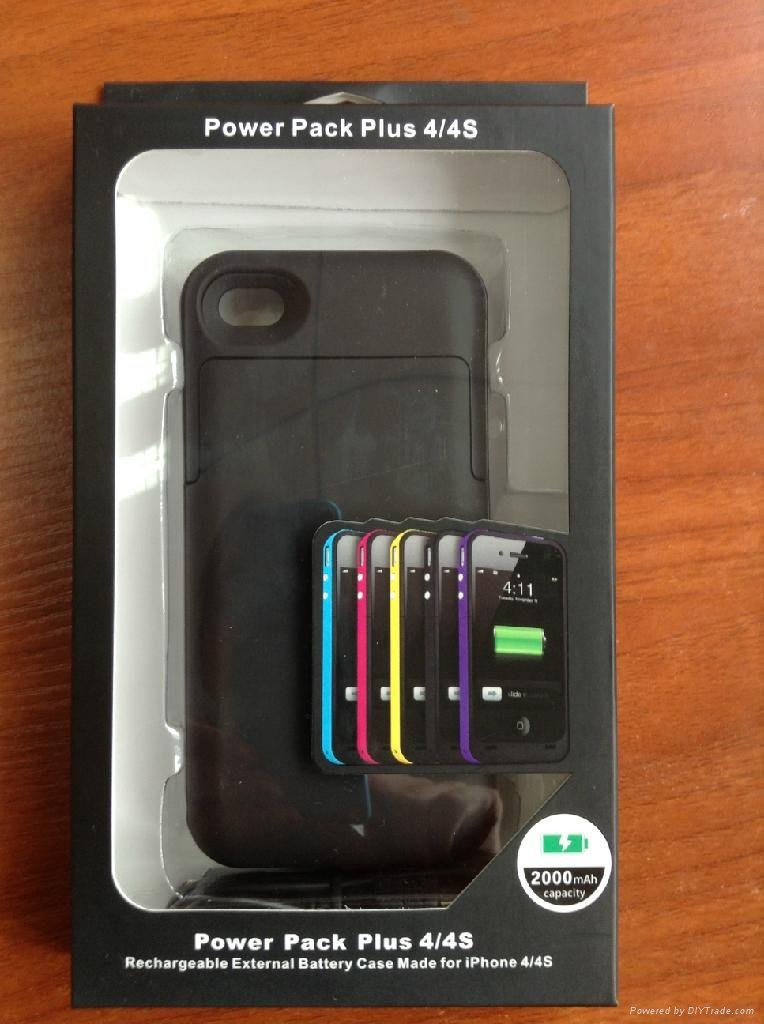 2000mah rechargeable battery case for iphone 4/4s