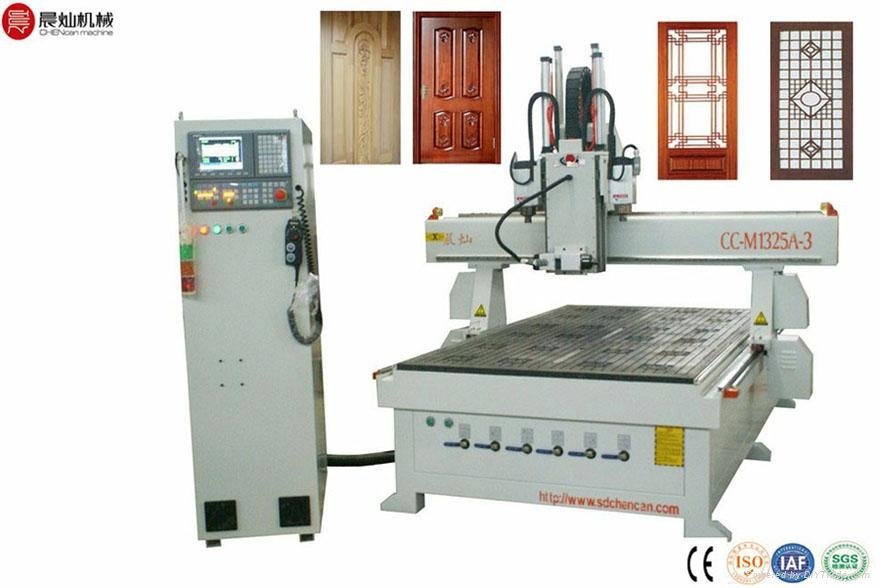 Three workstages wood  CNC Router  for door    CC-MS1325AS-3