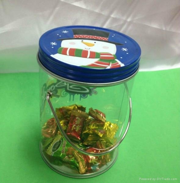 transparent tin bucket with handle for candy  2