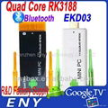 Quad core Tv stick EKD03 Dual wifi antenna strong wifi bluetooth Tv stick