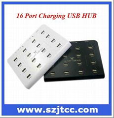 16 Port USB HUB for Charging and Data