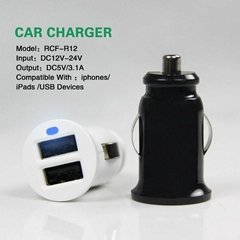 3.1a mini usb car charger for iphone