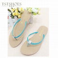 2013 latest fashion simple diamond comfort flat lady outdoor slipper 4