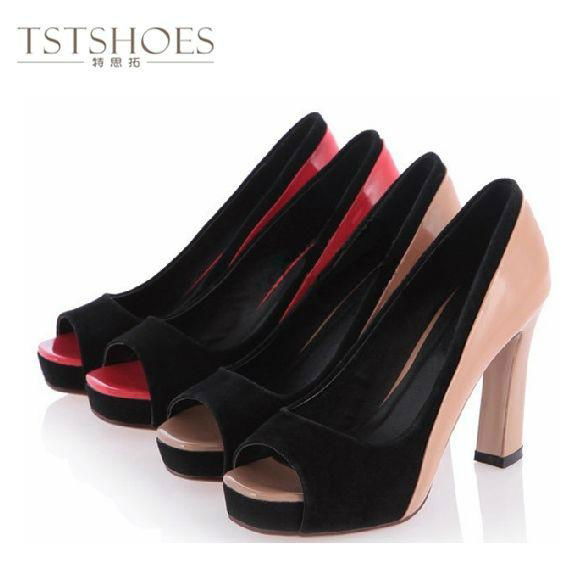 Fashionable Women Thick High Heel Dress shoes