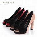 Fashionable Women Thick High Heel Dress shoes 1