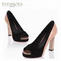 Fashionable Women Thick High Heel Dress shoes 2