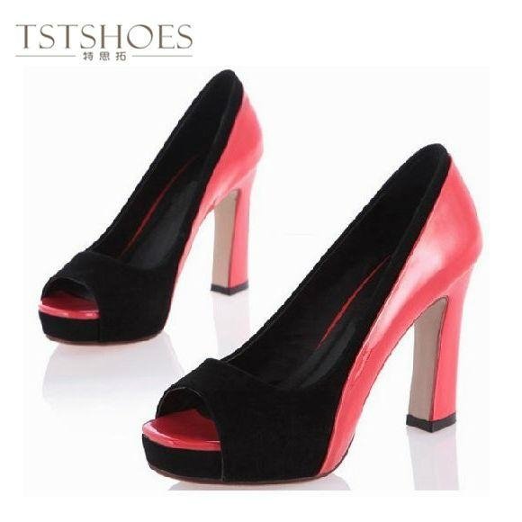 Fashionable Women Thick High Heel Dress shoes 3