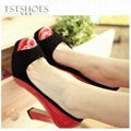 Fashionable Women Thick High Heel Dress shoes 5