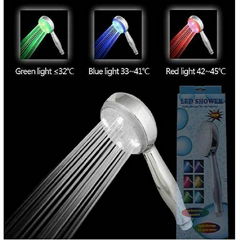 LED Lights illuminating Bathroom Shower Heads