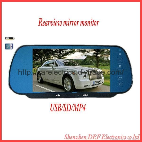 rearview mirror with TV usb/sd slot