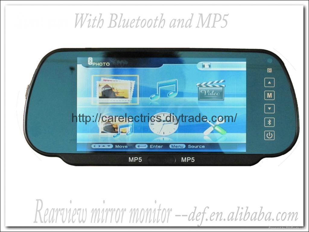 Bluetooth rearview mirror monitor with USB/SD SLOT  32bits games 2