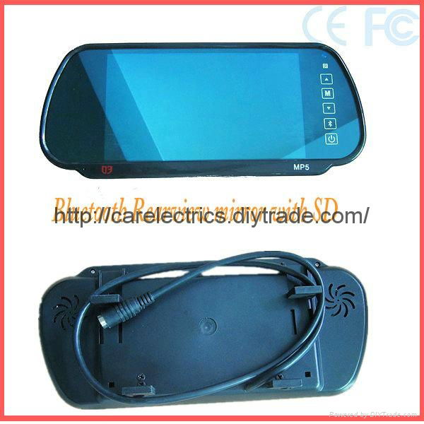Bluetooth rearview mirror monitor with USB/SD SLOT  32bits games 3