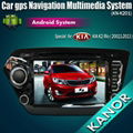 8" android car dvd radio player gps navigation bluetooth system for K2 rio K5 3