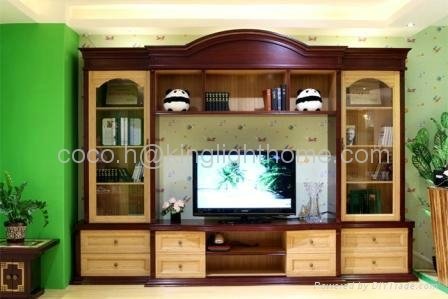 100% Solid Bamboo TV Stand Cabinet with drawer 2