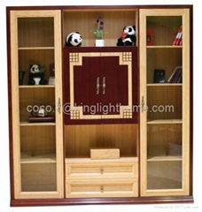 100% Solid Bamboo Book Display Cabinet Bookcase