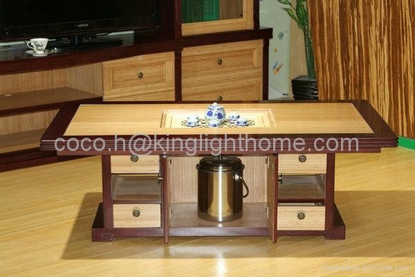 55" Solid Bamboo Tea Table with storage 2