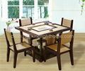 Traditional Square Bamboo Tea Table Chair 1