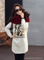 Korean style midi pattern thicken long sleeve shirt 1