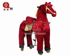 Horse Animal Horse Plush Kiddie Rides Bicycle