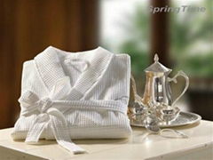 100% cotton white waffle bathrobe