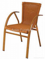 Aluminum frame rattan kubu chair 